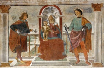 ドメニコ・ギルランダイオ Painting - 聖母子と聖セバスティアンと聖ジュリアン ルネッサンス フィレンツェ ドメニコ ギルランダイオ